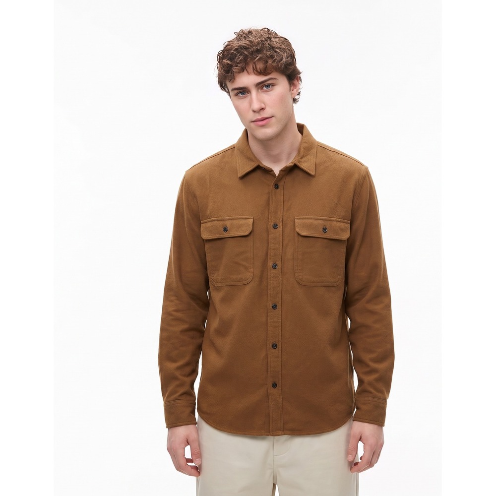 Everlane Heavyweight Flannel Shirt Mens XL Brown Button Down Long Sleeve Cotton